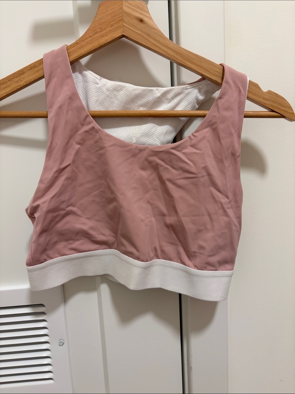 Senita Athletics Dusty Rose Sports Bra with White Band